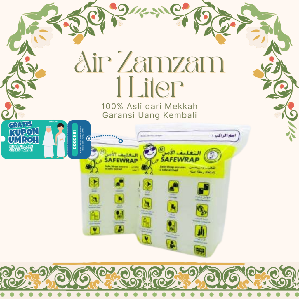 

air zamzam 1 liter asli 100% original mekkah