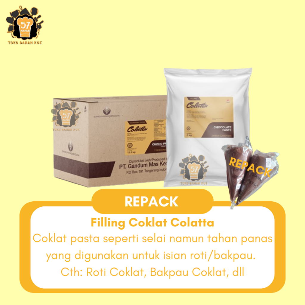 

FILLING COKLAT COLATTA REPACK /TIMBANGAN /KILOAN (ISIAN ROTI)
