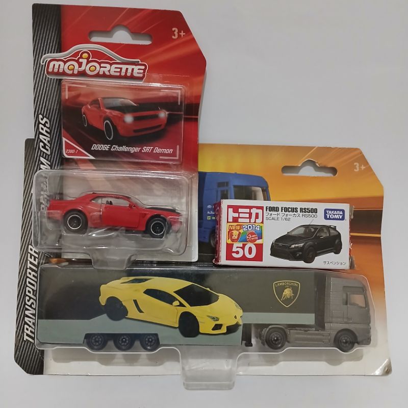 Paket Diecast Majorette Truck Man & Dodge & Tomica Ford Focus RS500 Takara Tomy 3 Item Mobil