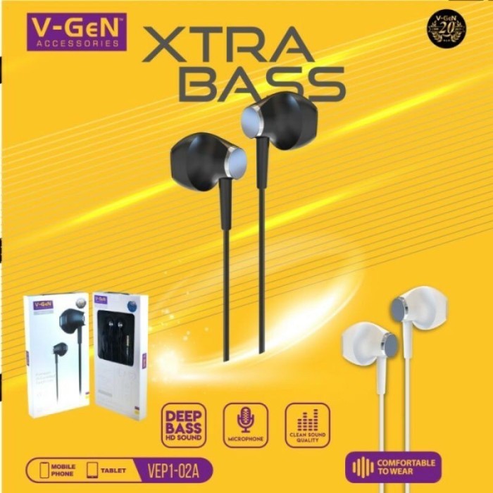 VGEN VEP1-02A / VEP1-19 Wired Handsfree Headset Stereo Sound