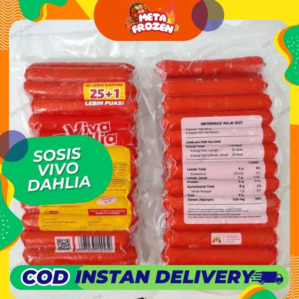 

Sosis Sapi Viva Dahlia 450gr – Isi 25+1, Lebih Banyak, Lebih Nikmat!