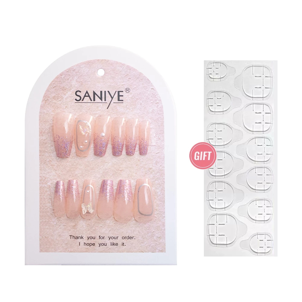 SANIYE Kuku Palsu Fake Nail Instant Nail Art Kuku Palsu Premium Free Lem Kuku N1001