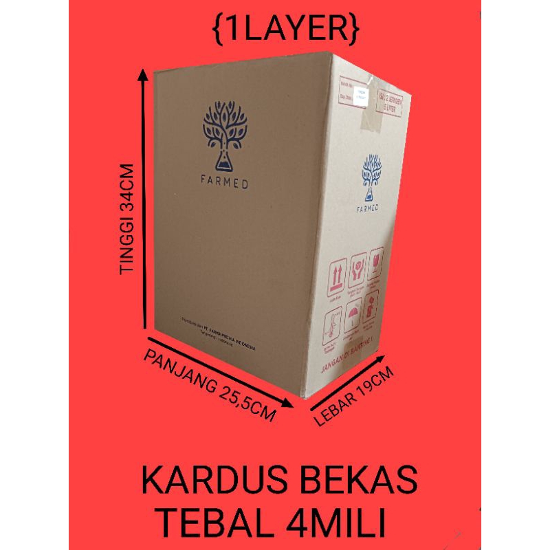 

kardus bekas untuk packing 1layer T34cm P25,5cm L19cm tebal 4mili