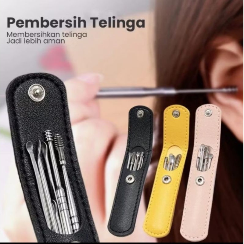 alat pembersih telinga 5 pcs ## korek kuping stenlis