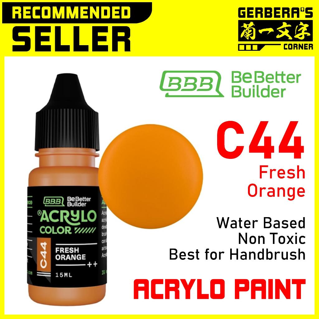 

ACRYLO PAINT C44 FRESH ORANGE - BOTOL TETES - Water Based Paint Cat Kuas Airbrush