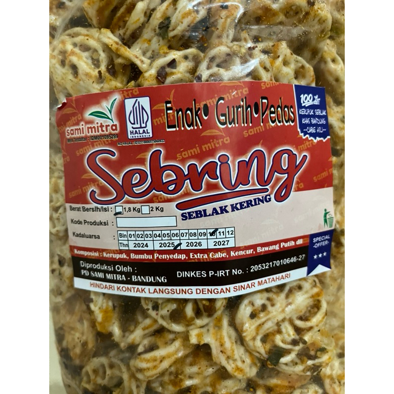 

KERUPUK RAFAEL SEBRING PEDAS 1 BAL 1,8 kg