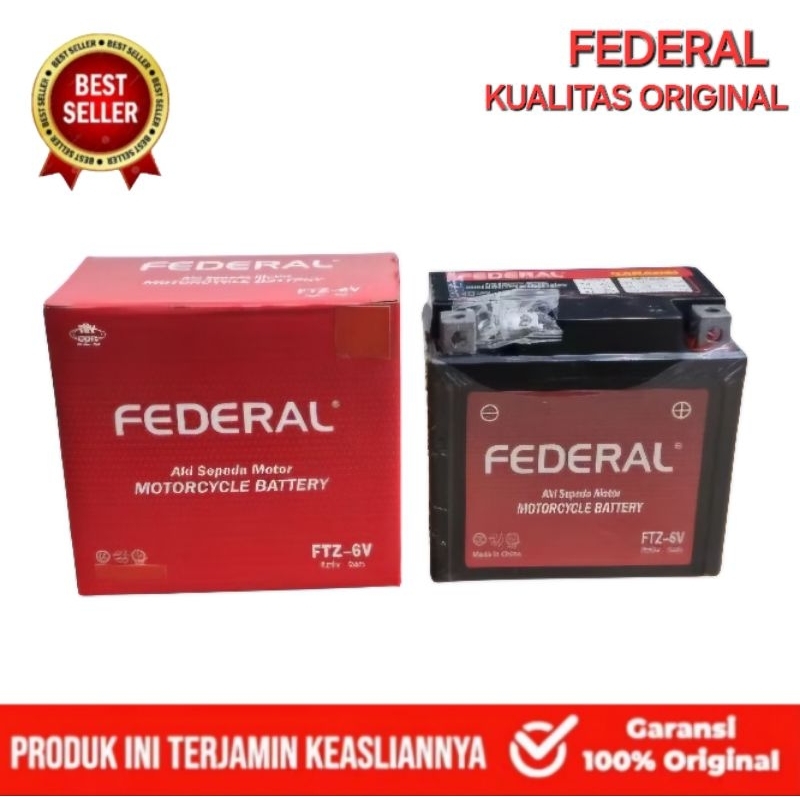 AKI FEDERAL GENUINE GTZ6V BUAT NMAX 155 AEROX 155 PCX 150 PCX 160 VARIO 125 VARIO 150 VARIO 160 CB15