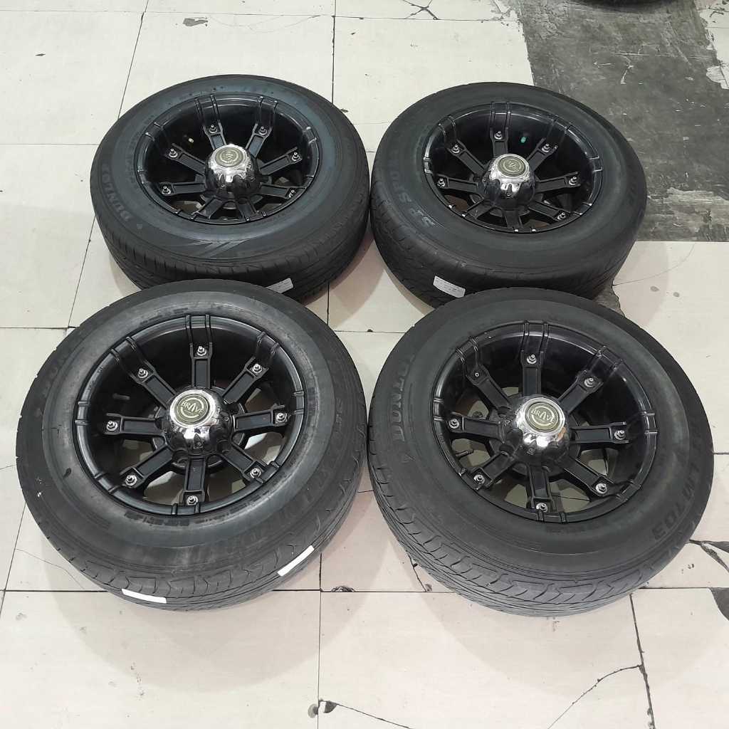 Velg mobil bekas brave ring15 lebar 8 pcd 5x139 et-15 + ban 205 70 r15 jeep katana escudo jimny tuft