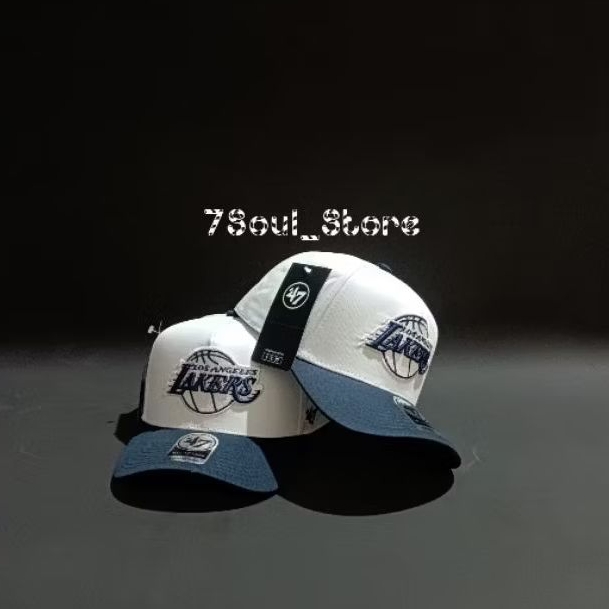 Topi Baseball Los Angeles Lakers Navy Putih / Topi Basket  Premium