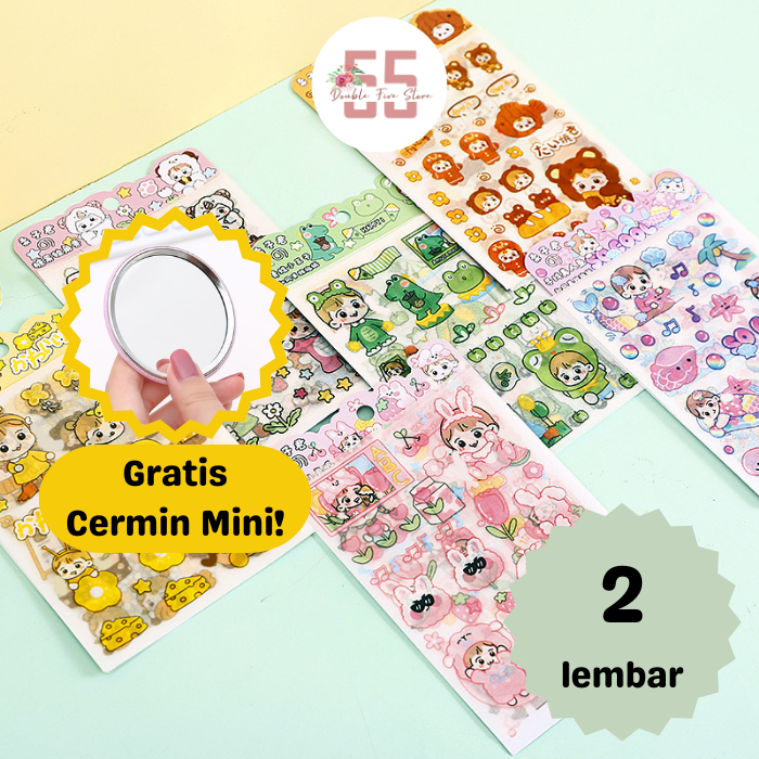

Sticker Aesthetic Dekorasi Jurnal Scrapbook Motif Kartun Lucu - 029