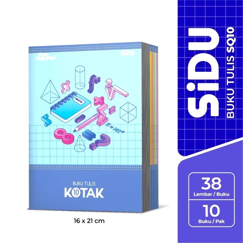 

Buku Tulis Kotak 10mm SIDU 38 Lembar (1 Pack = 10 Buku)