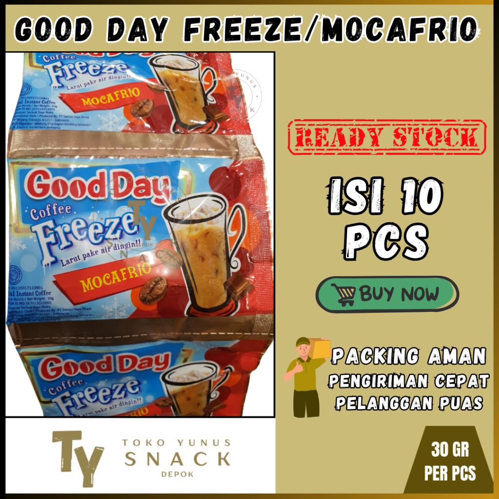 

KOPI GOOD DAY FREEZE/MOCAFRIO 1 RENCENG ISI 10PCS @30GR