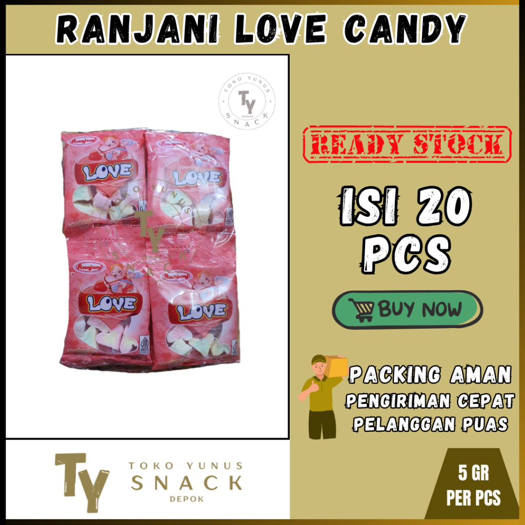 

RANJANI LOVE CANDY PACK ISI 20PCS @5GR