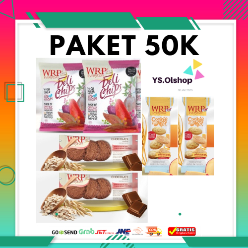 

WRP Paket hemat Bundle Snack isi 6 Pcs Cookis Edam 30 Gr, Cookies coklat 30 Gr & Delichips 40 Gr