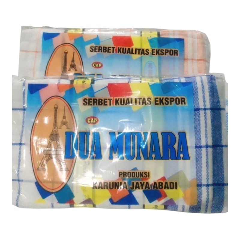 serbet tebal jumbo DUA MENARA 60 x 60 cm / serbet makan 1 lusin (12pcs) / serbet dapur / lap makan