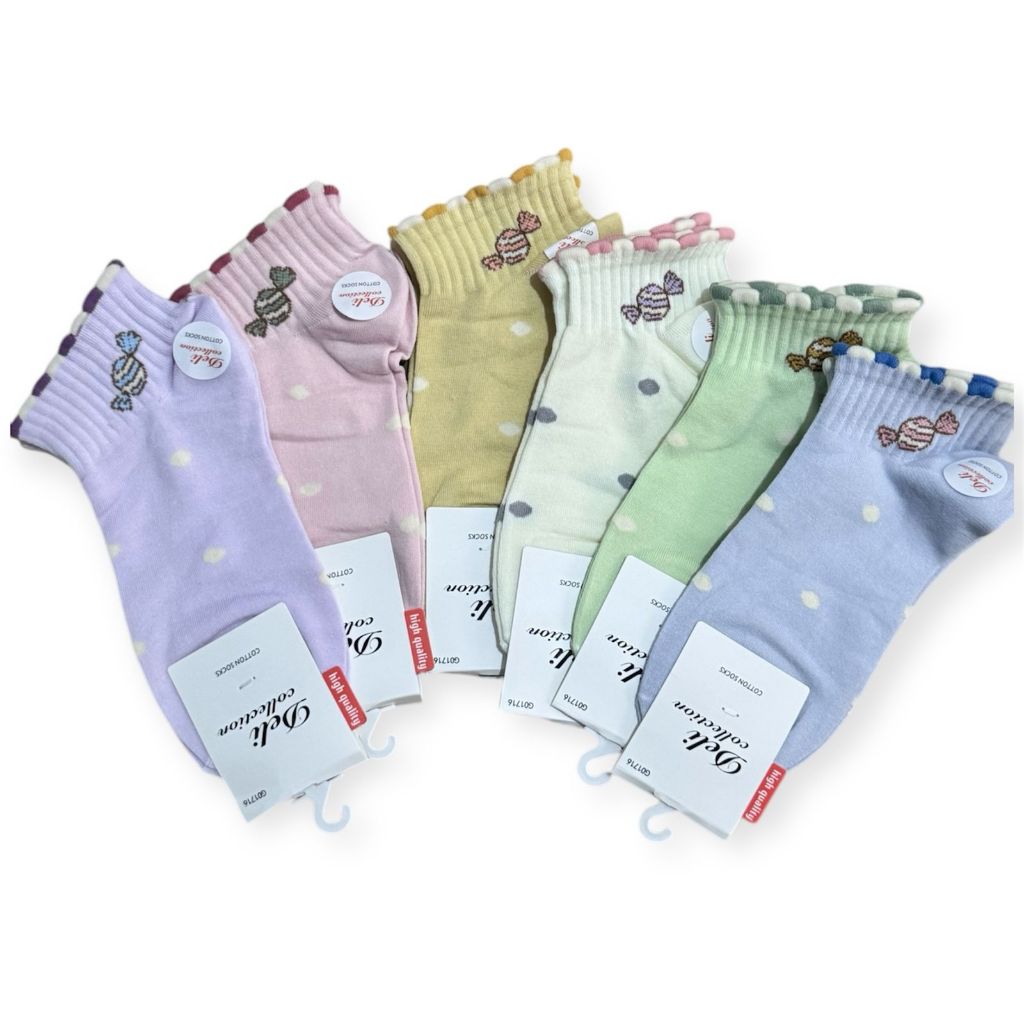 ALZURA - PAKET 3 PASANG - Kaos Kaki Pria Wanita Korean Style Mata Kaki - Kaos Kaki Catton Import - D