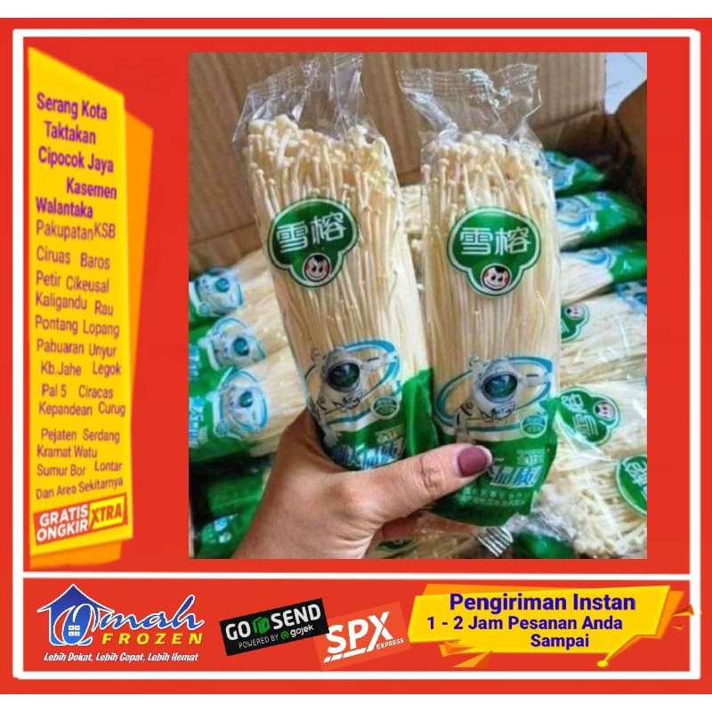 

Jamur Enoki 100gr, Frozen Serang
