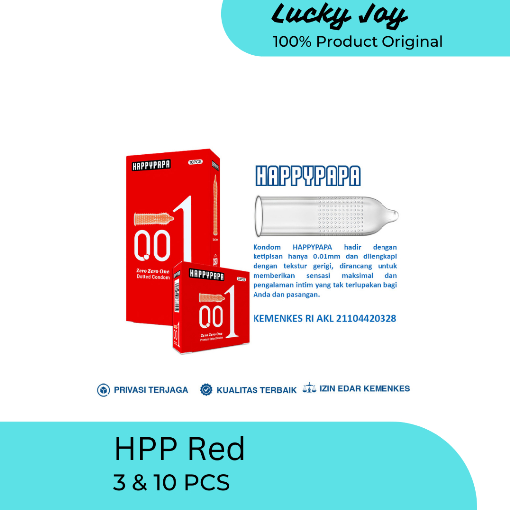 KONDOM HAPPYPAPA GERIGI BERDURI 001 - CONDOM DOTTED 0.01MM