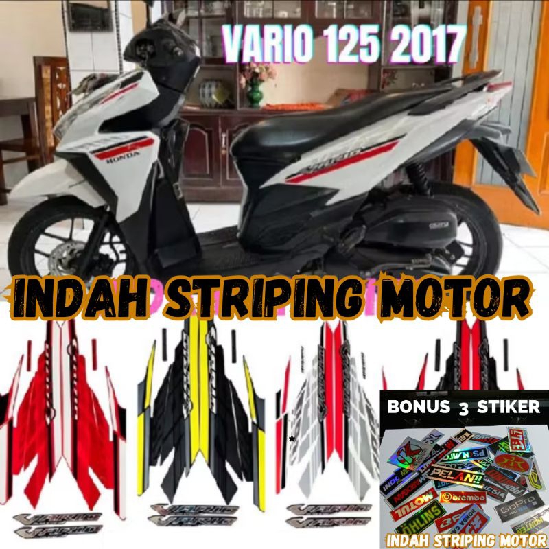 Striping Stiker Lis Polet Motor Vario Techno 125 Tahun 2017 2018 Full Body Sepasang
