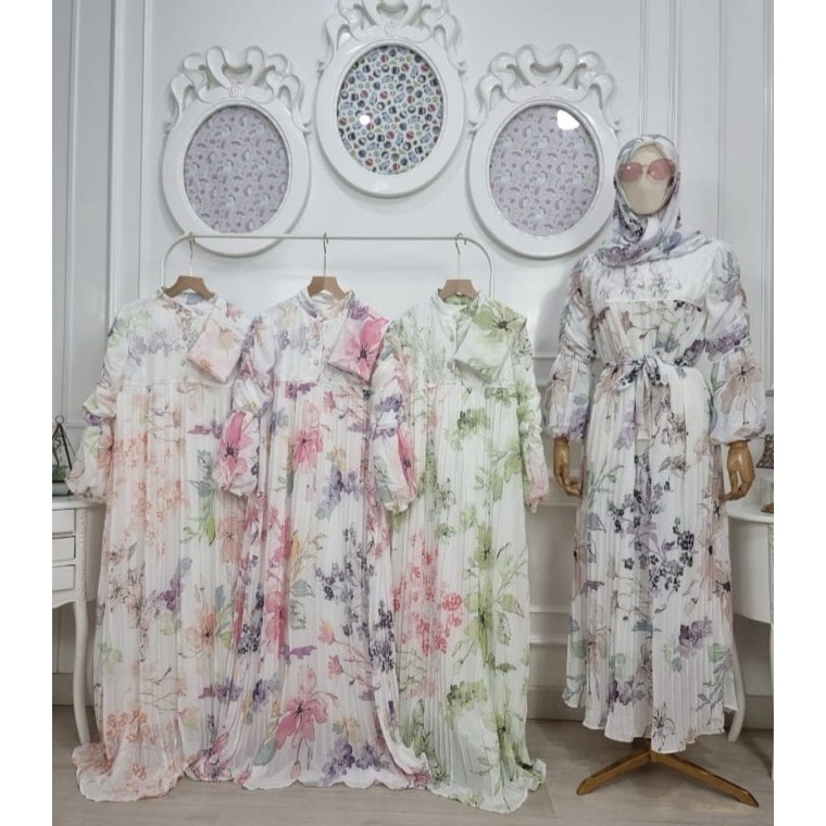 55NEW STOCK Gamis Ceruty Set Hijab Meijiwang