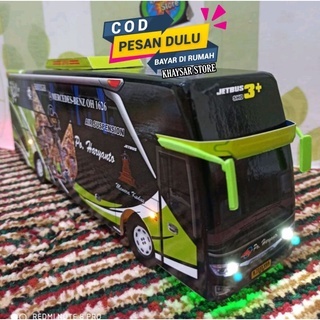 miniatur Bus bis / mainan bus bis Haryanto Jetbus 3 Liivery Wayang Gunungan + Lampu