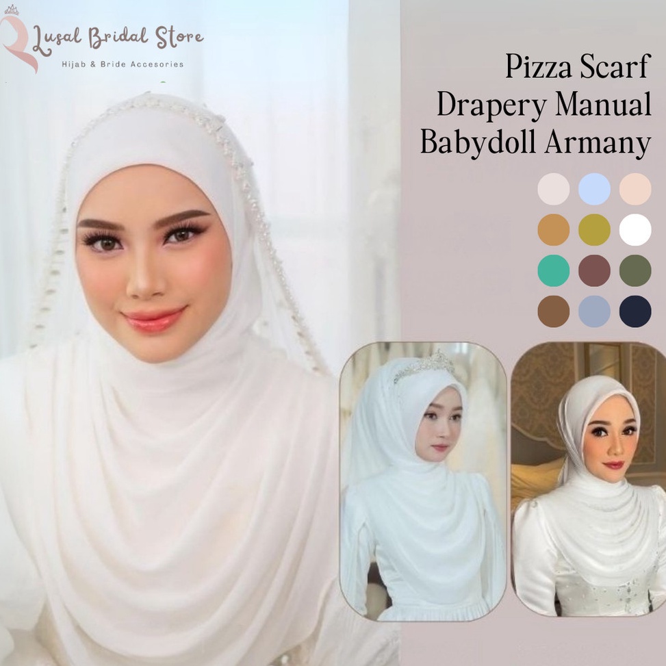 55LANGSUNG ATC Pizza Scarf Drapery Manual Babydoll Armany