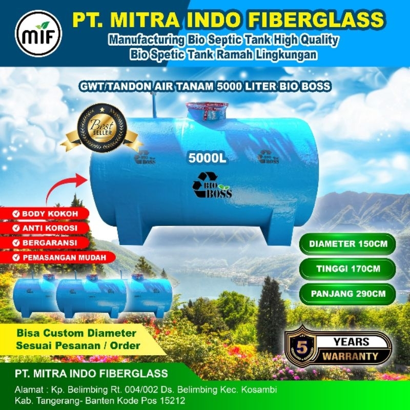 Tangki air/Toren air bio boss 5000 liter