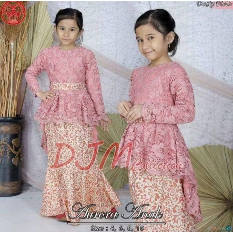 SYIFA KEBAYA • DISKON SETELAN DAN ATASAN BAJU KEBAYA AURORA BROKAT PITA ANAK CANTIK IMUT MANIS USIA 
