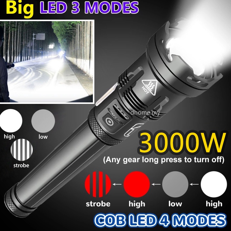 55PALING DICARI Senter LED Super Terang Jarak Jauh 9 Lumens Ori Waterproof Senter Swat Zoom Flashlig