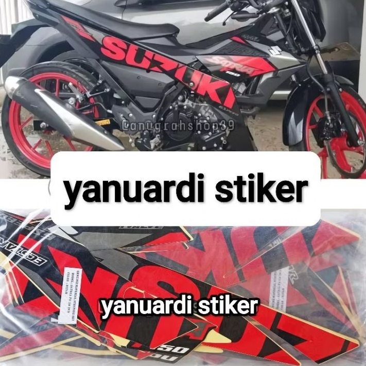 STRIPING LIST STIKER SUZUKI SATRIA FU 150 NEW FI LED INJEKSI TAHUN 2019 HITAM LIST MERAH GP SERIES F