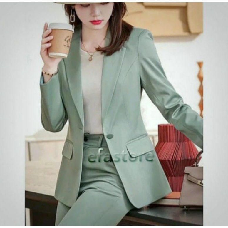 55BIG SALE JAS Blazer Wanita Hijau Sage  Blazer Wanita Hijau Sage
