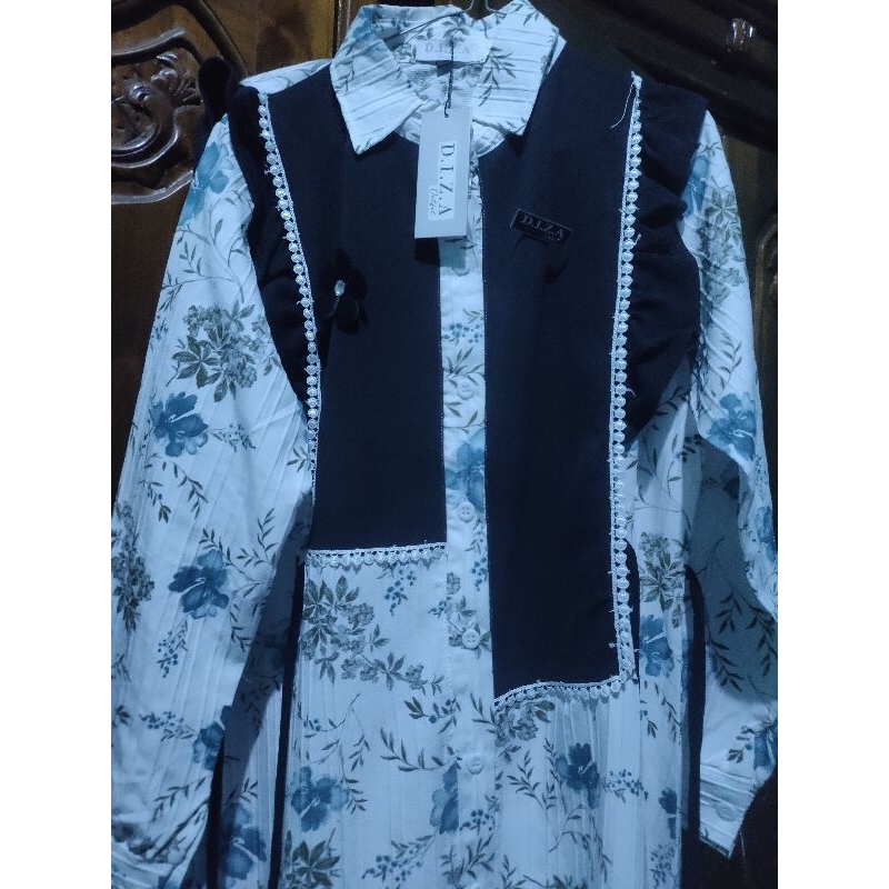 Gamis Bunga printing ori by Diza outfit