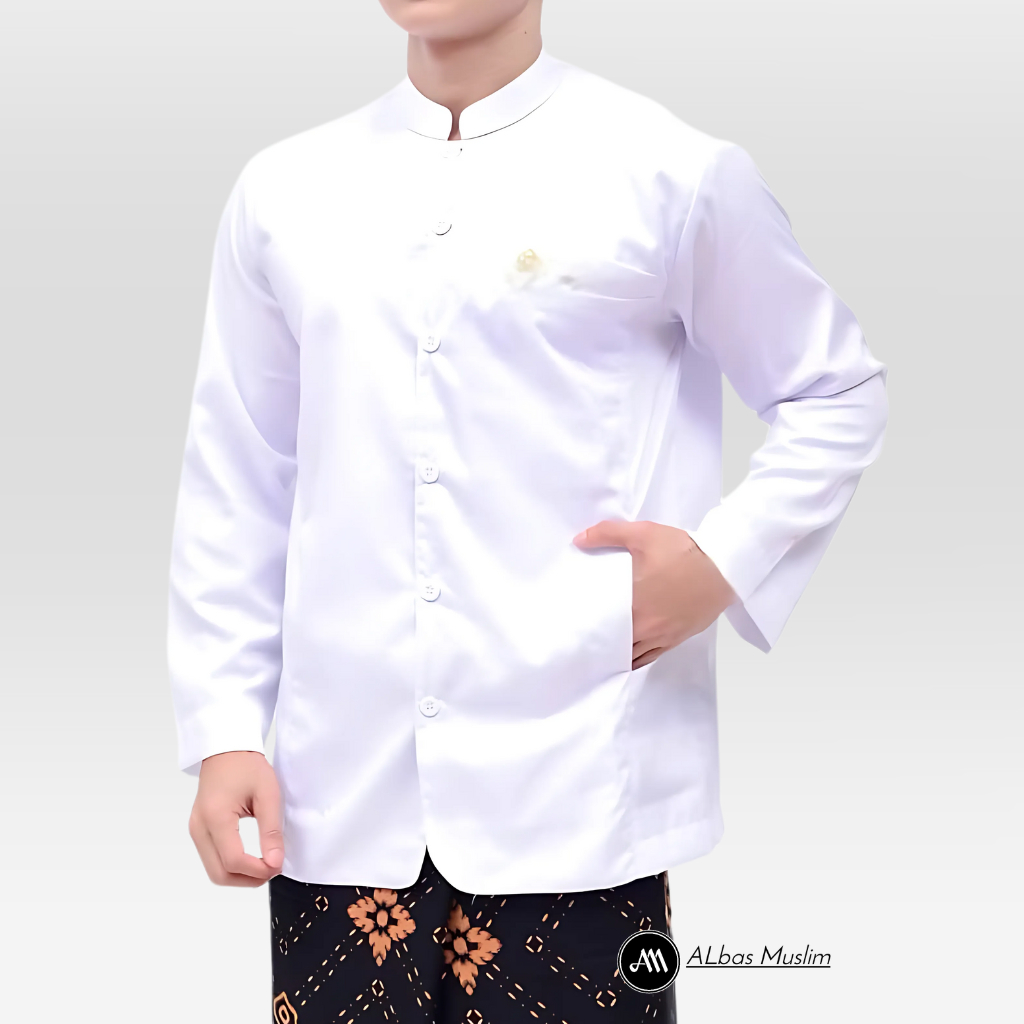 Baju Koko Pria Keran Semi Jas Putih Lengan Panjang Jumbo Desar Matt Toyobo Chatgpt Premium