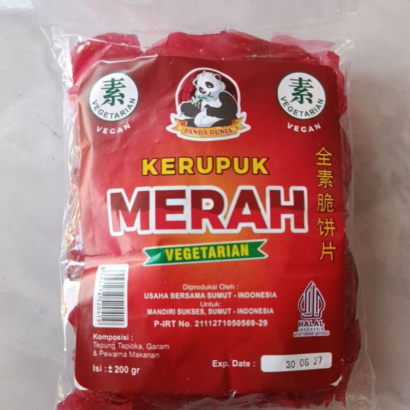 

Kerupuk Merah Vegetarian "Cap Panda