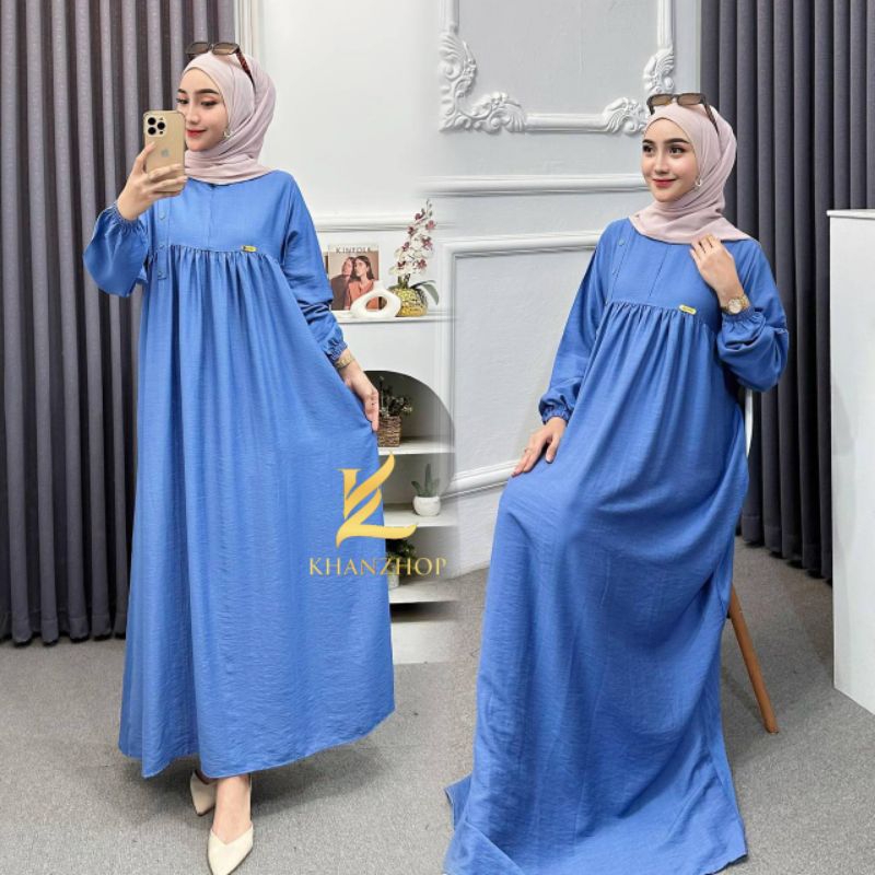 MAIZA GAMIS POLO LINEN/DRESS POLO LINEN/MIDI POLO LINEN/GAMIS CASUAL/DRESS CANTIK/GAMIS JUMBO/BUSUI 