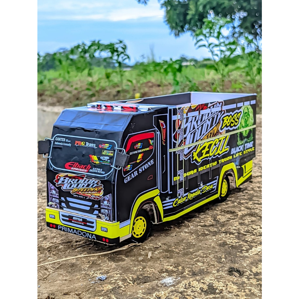 PROMO MURAH MAINAN ANAK MINIATUR TRUK OLENG VARIASI LAMPU DAN TERPAL WARNA HITAM