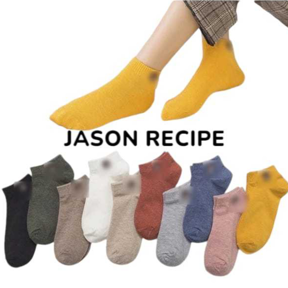 LIVE JR 10 pasang Kaos Kaki Motif Beruang dan polos mix Pendek Ankle Semata Kaki