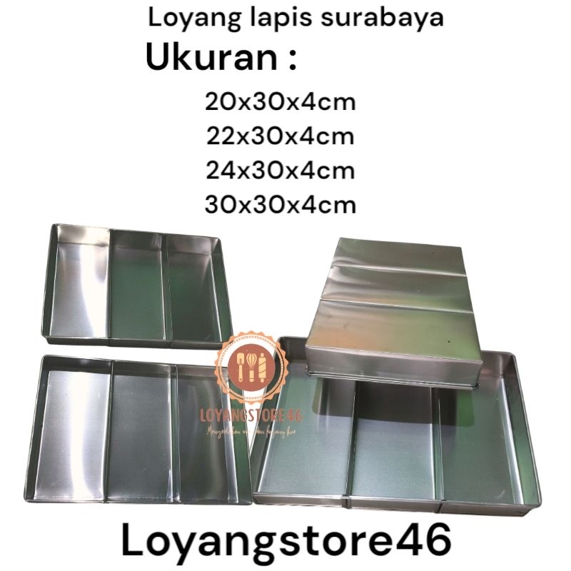 Loyang Sekat 3 Lapis Surabaya Anti Lengket - Cetakan Kue Bolu Premium