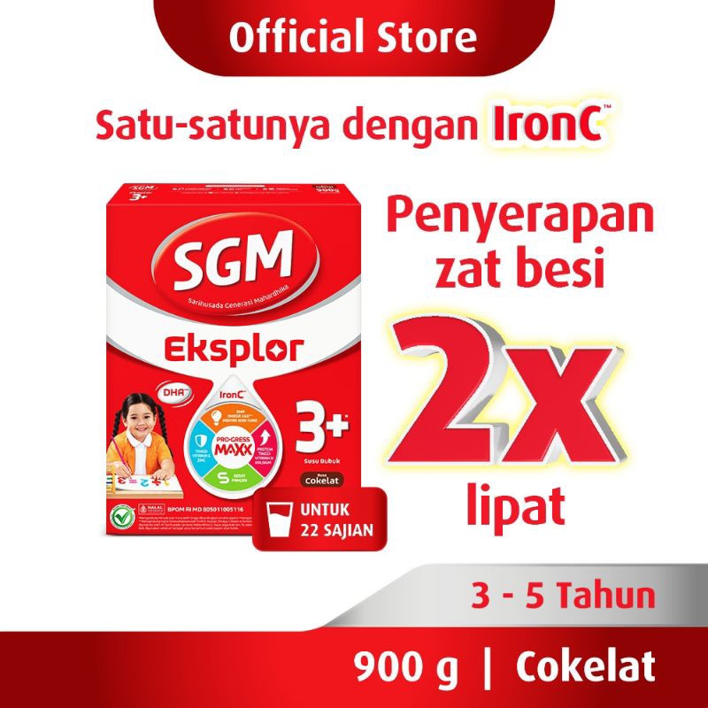 Susu SGM 3+ dengan IronC Usia 3 - 5 Tahun /Vanilla / Coklat / Madu / 900 Gram (Ex masih lama)