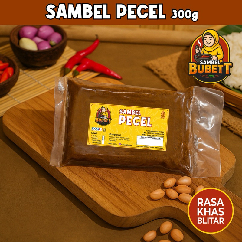 

Sambel Pecel Blitar 300g Kemasan Bantal Alami Tanpa Pengawet SAMBEL BUBETT