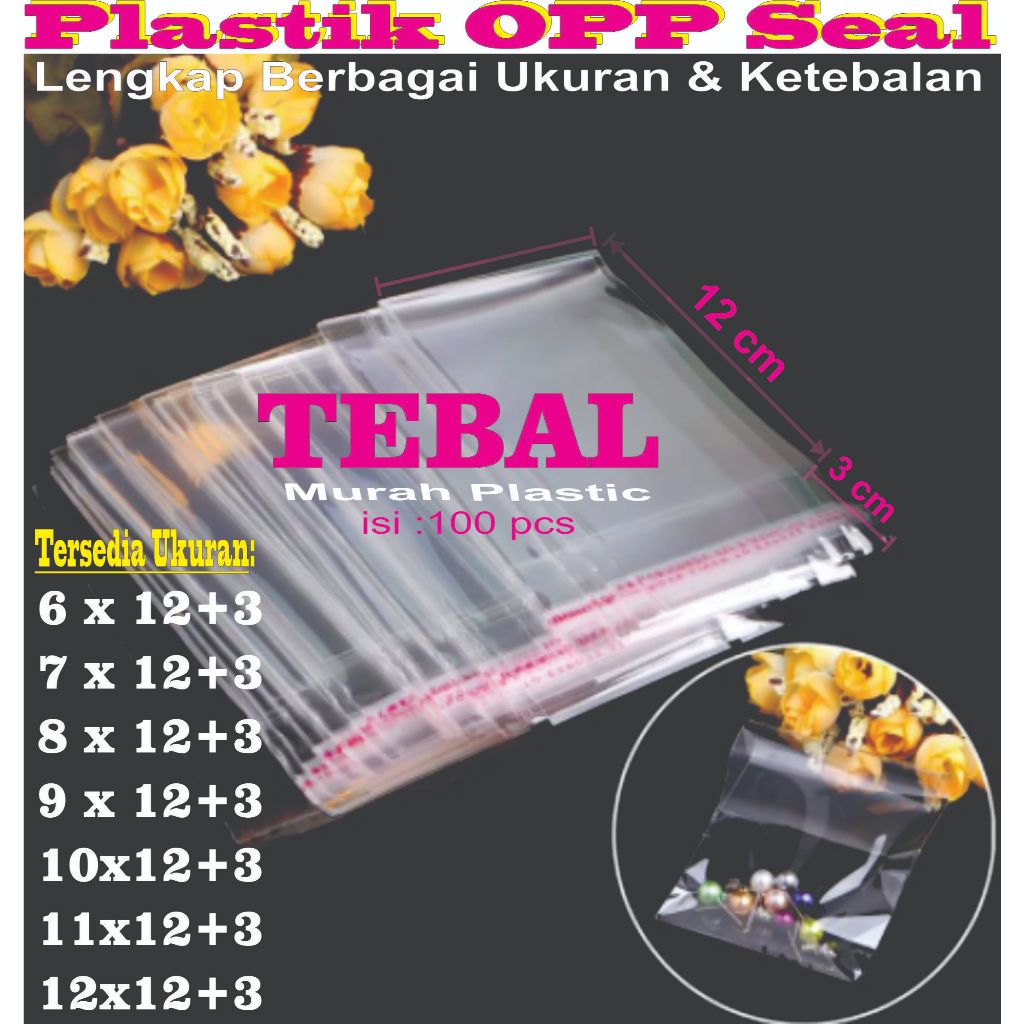 

PLASTIK OPP TEBAL 6X12 7X12 8X12 9X12 10X12 11X12 12X12 ISI 100 PCS