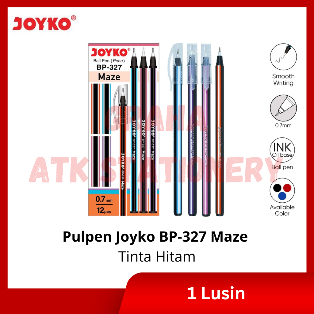 

[1 Kotak] Pulpen Joyko BP-327 Maze / Ball Pen / Pena 0.7mm Joyko BP-327 Maze