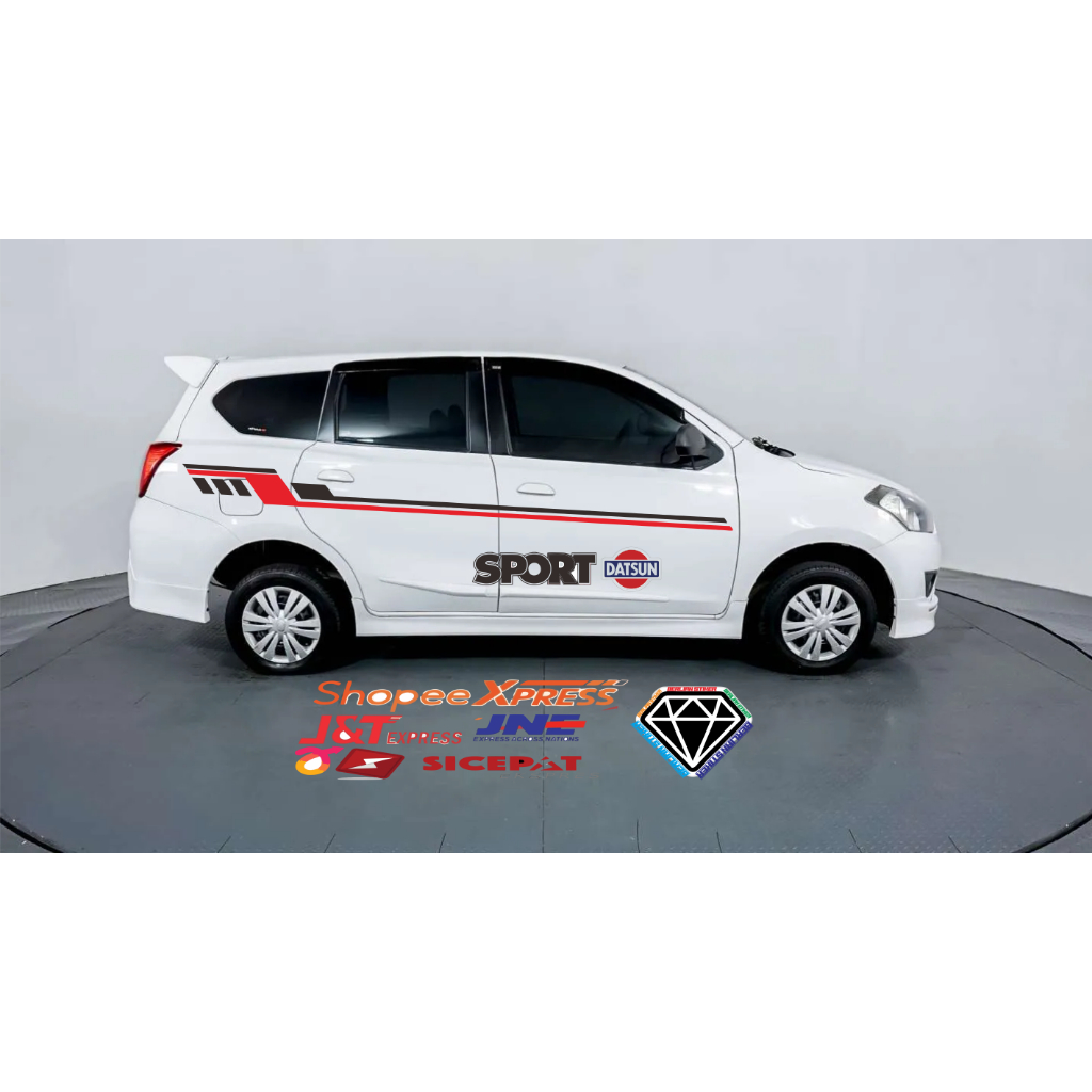 promo stiker bodi samping mobil datsun stiker terbaru keren elegan mobil datsun go datsun panca dats