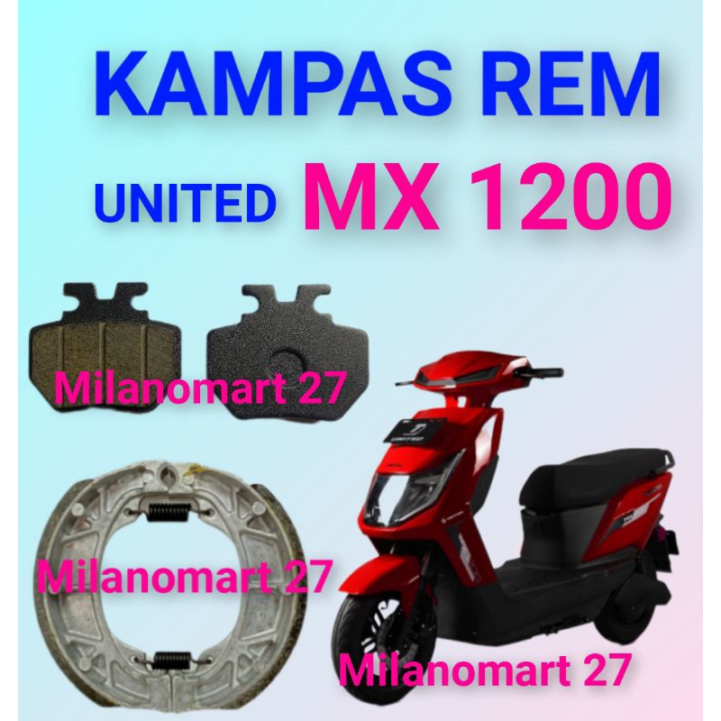 kampas rem united mx 1200 kampas rem motor listrik UNITED MX 1200