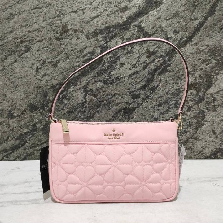 KS Flower Quilted Convertible Wristlet Shoulder Bag