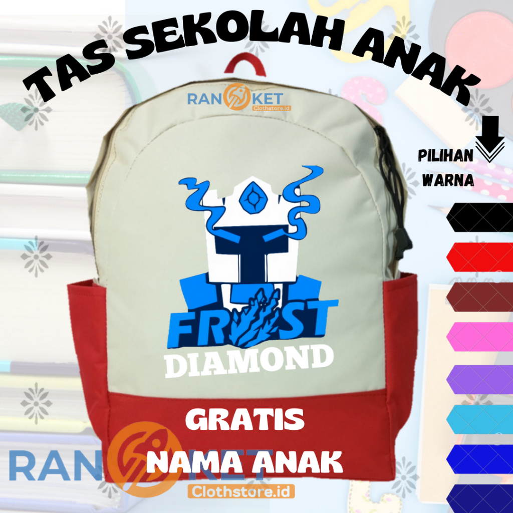 Tas Anak Frost Diamond Youtuber I Tas Anak Sekolah Frost Diamond Youtuber {FREE CETAK NAMA} COD