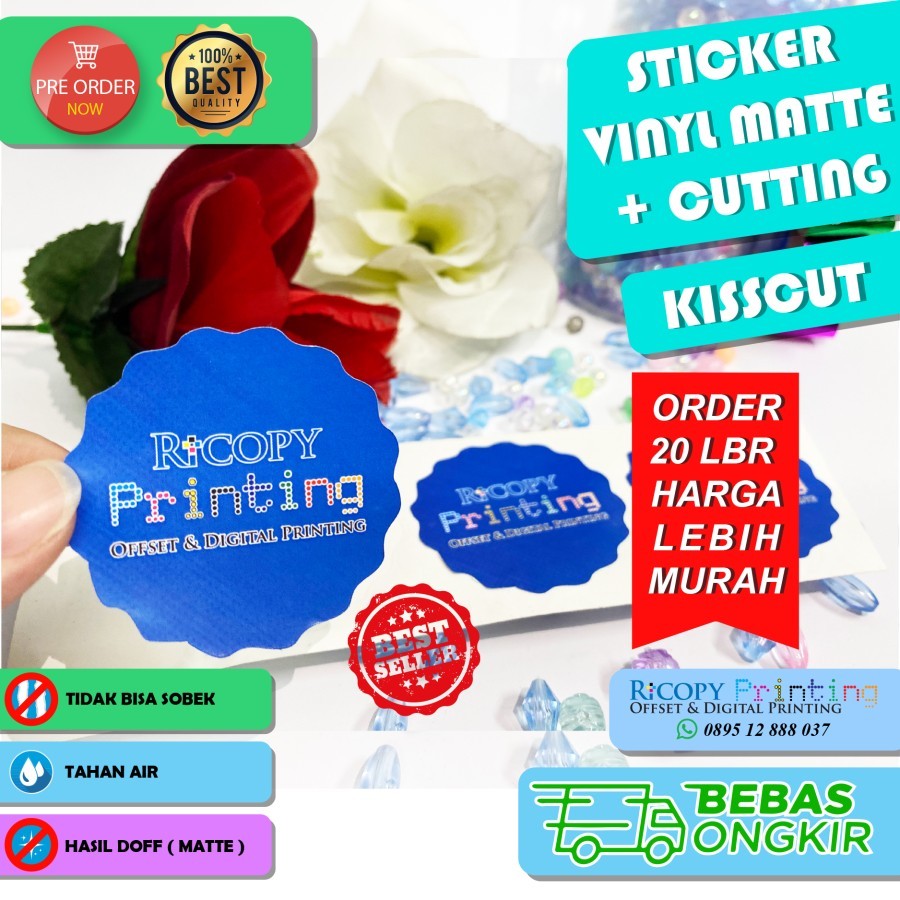 

Sticker Vinyl Putih Susu (Matte) – Custom Cutting Label Produk