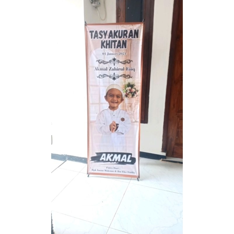 X Banner Khitanan Tasyakuran Syukuran  Gratis Stand