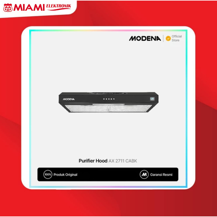 Modena AX 2711 CABK Purifier Slim Hood Hybrid 70cm - Hitam
