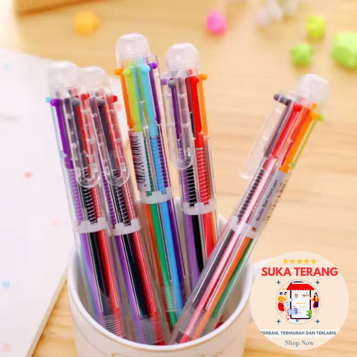 

ST Pulpen 6 Color in 1 Ballpoint Pen Office Pena 6 Warna Sekaligus Berwarna Murah
